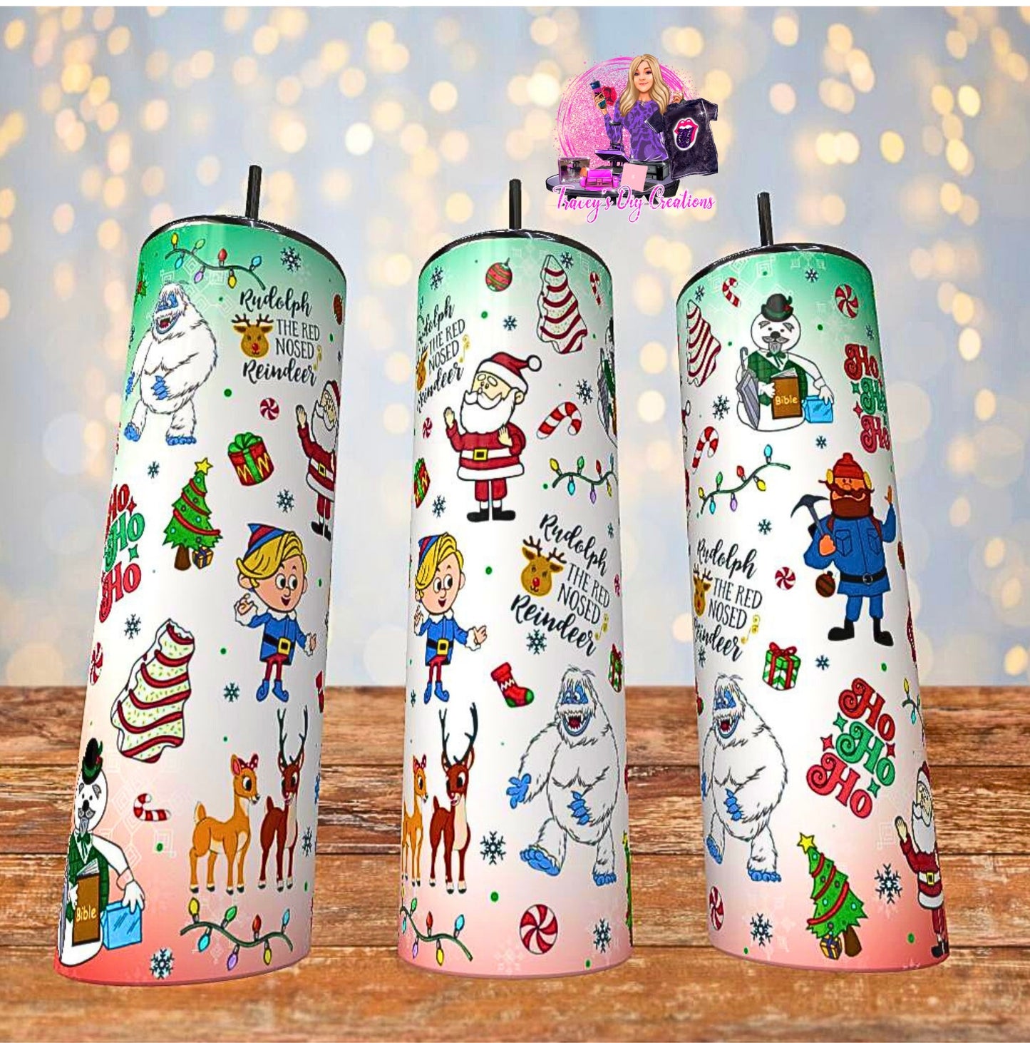 20 Oz Christmas Reindeer Sublimated Tumbler