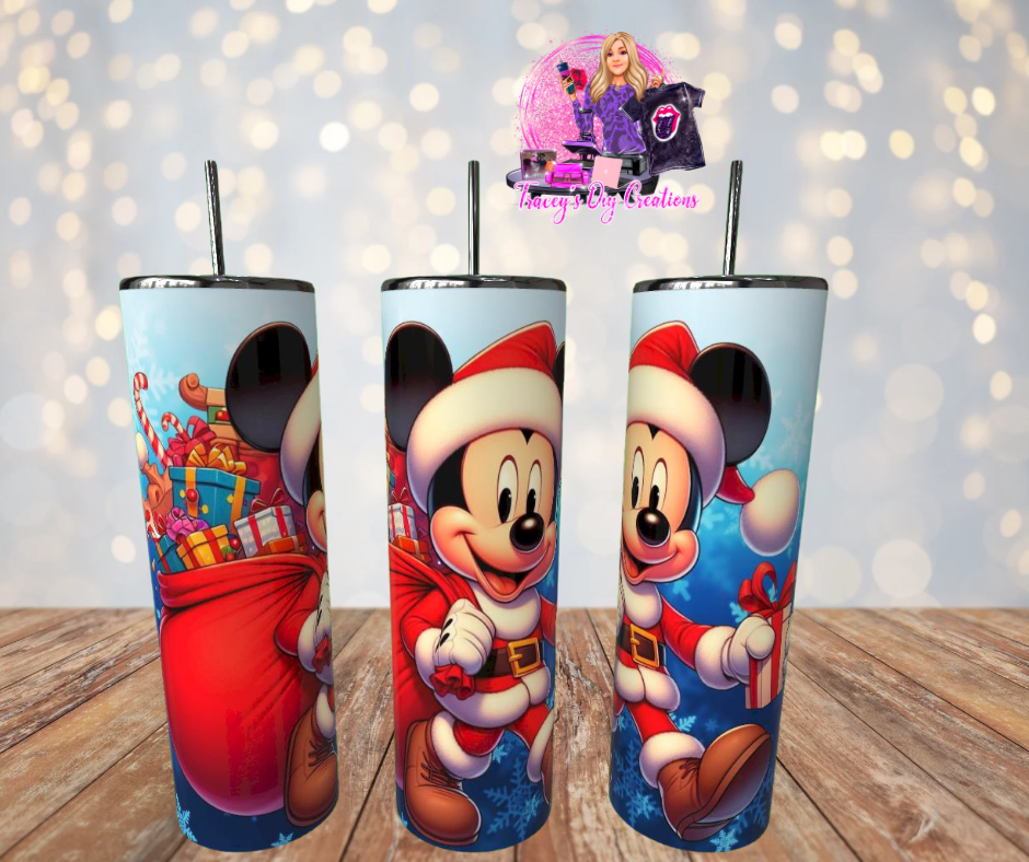 20 Oz Sublimated Christmas Cartoon Mouse Tumbler