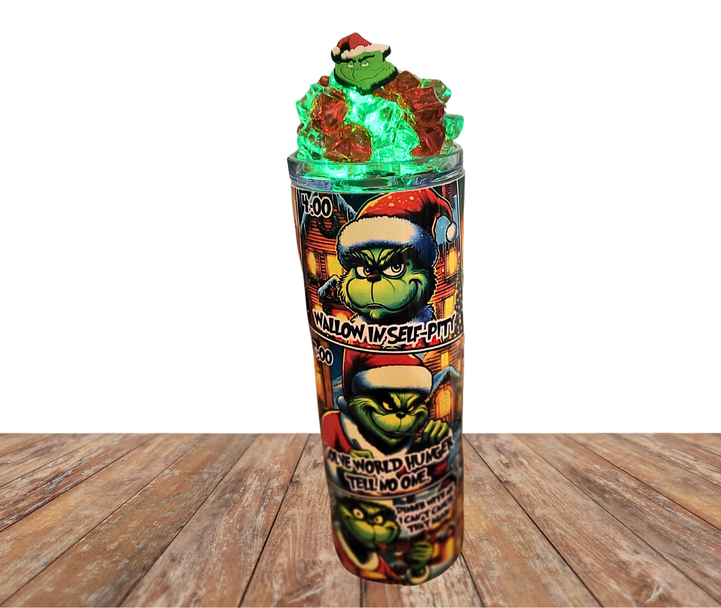 20 Christmas Mean One I'm Booked Light Up Ice Tumbler With Removable Magnetic Lid