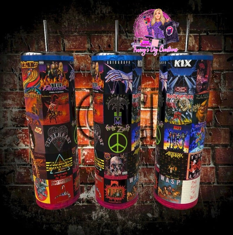 80s MetalCDs Cover 80s Metal Skinny Sublimated Tumbler