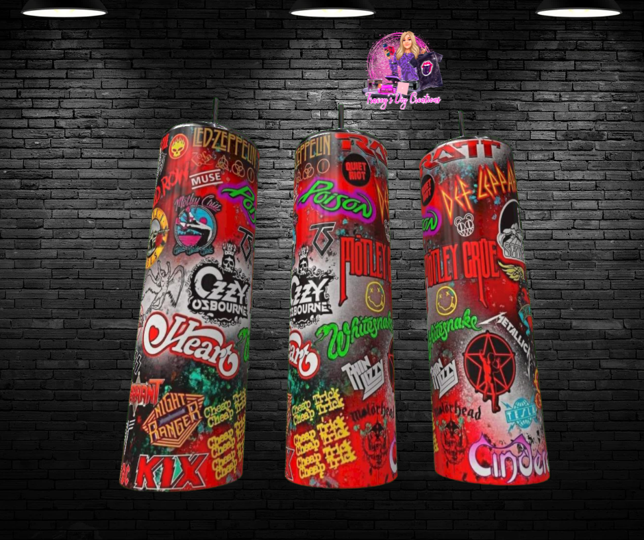 20 Oz Sublimated 80s Hairbands Logos Tumbler