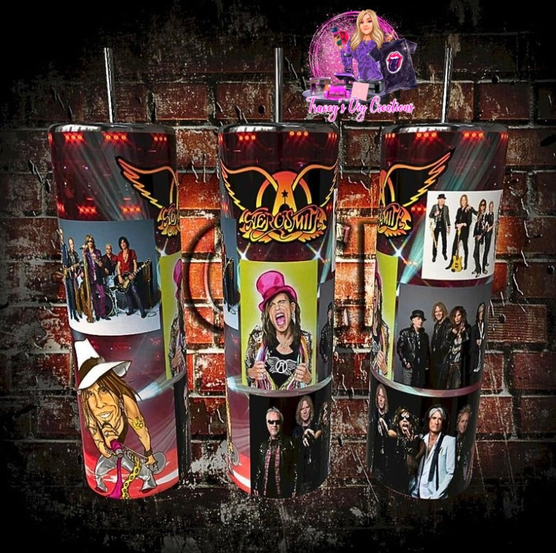80s Rock Aerosmith Tumbler, Aerosmith Drinkware, 80s Glam Metal Gifts, 80s Hard Rock 20 Oz, Aerosmith Band 20 Oz