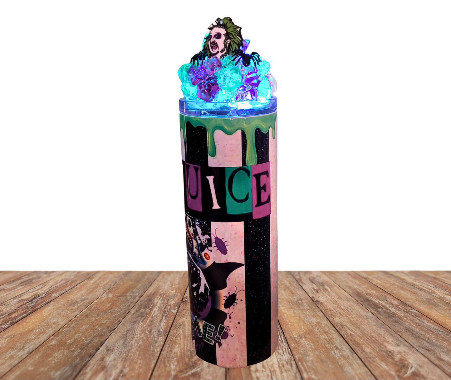 20 Oz Stainless Steel Beetlejuice It’s Showtime Light Up Ice Tumbler