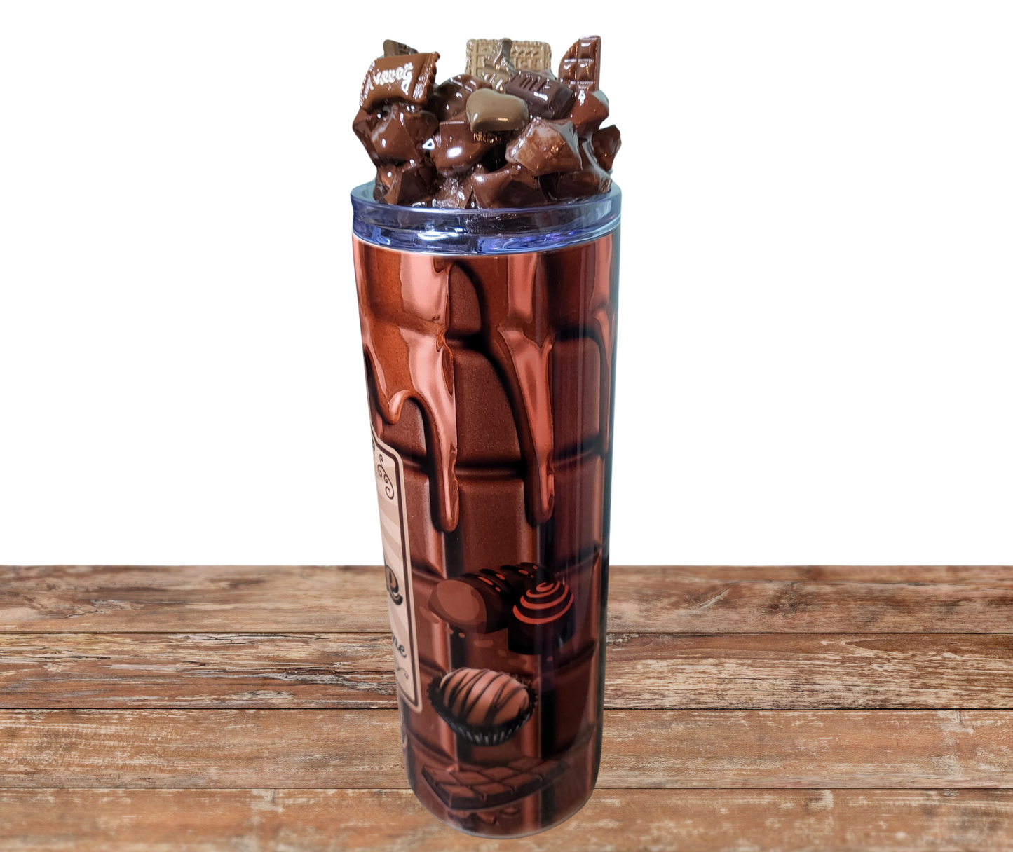 20 Oz Thank Goodness For Chocolate Ice Tumbler With Removable Magnetic Lid And Metal Straw