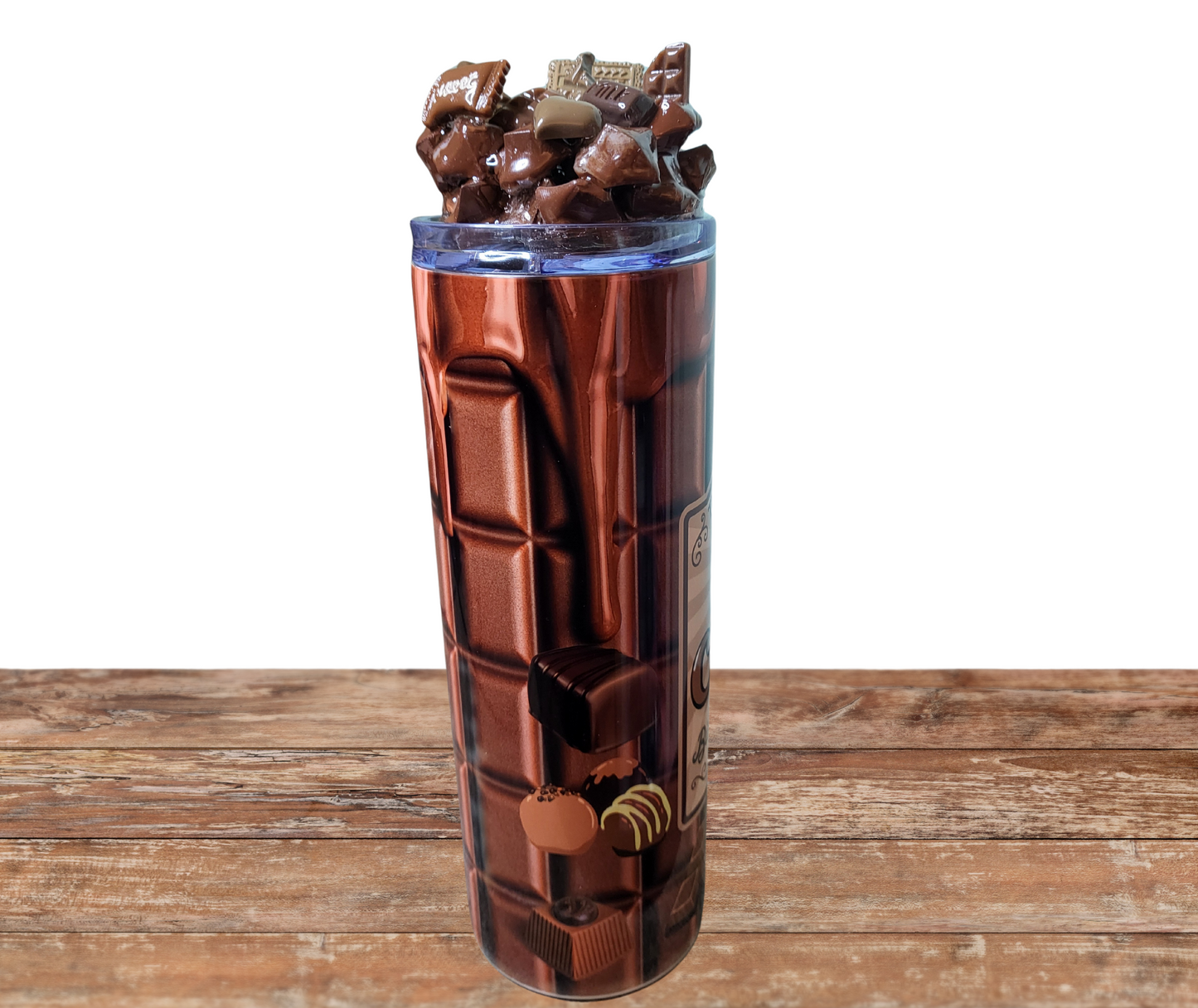 20 Oz Thank Goodness For Chocolate Ice Tumbler With Removable Magnetic Lid And Metal Straw