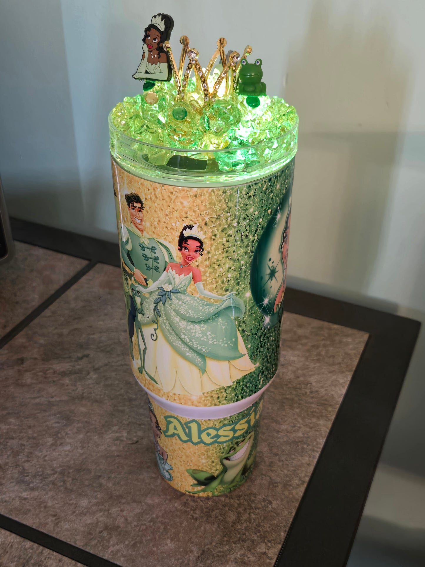 40 Oz Stainless Steel Frog Princess Light Up Ice Tumbler