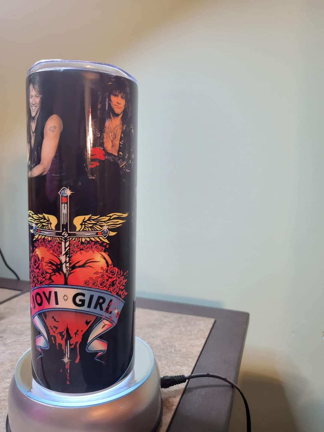 Jovi Girl Sublimated 20 Oz Tumbler, John Bon Jovi, Bon Jovi Merchandise