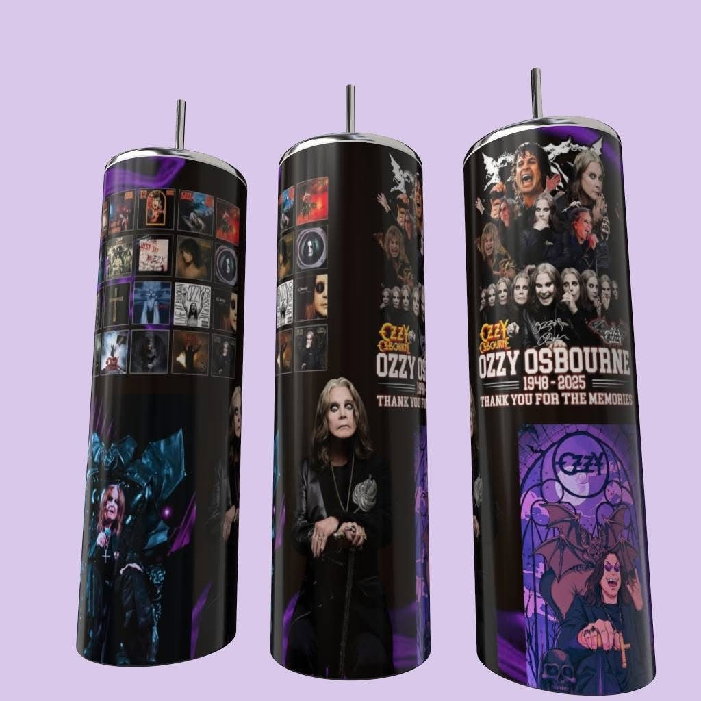 20 Oz Stainless Steel Sublimated Ozzy Tribute Tumblers