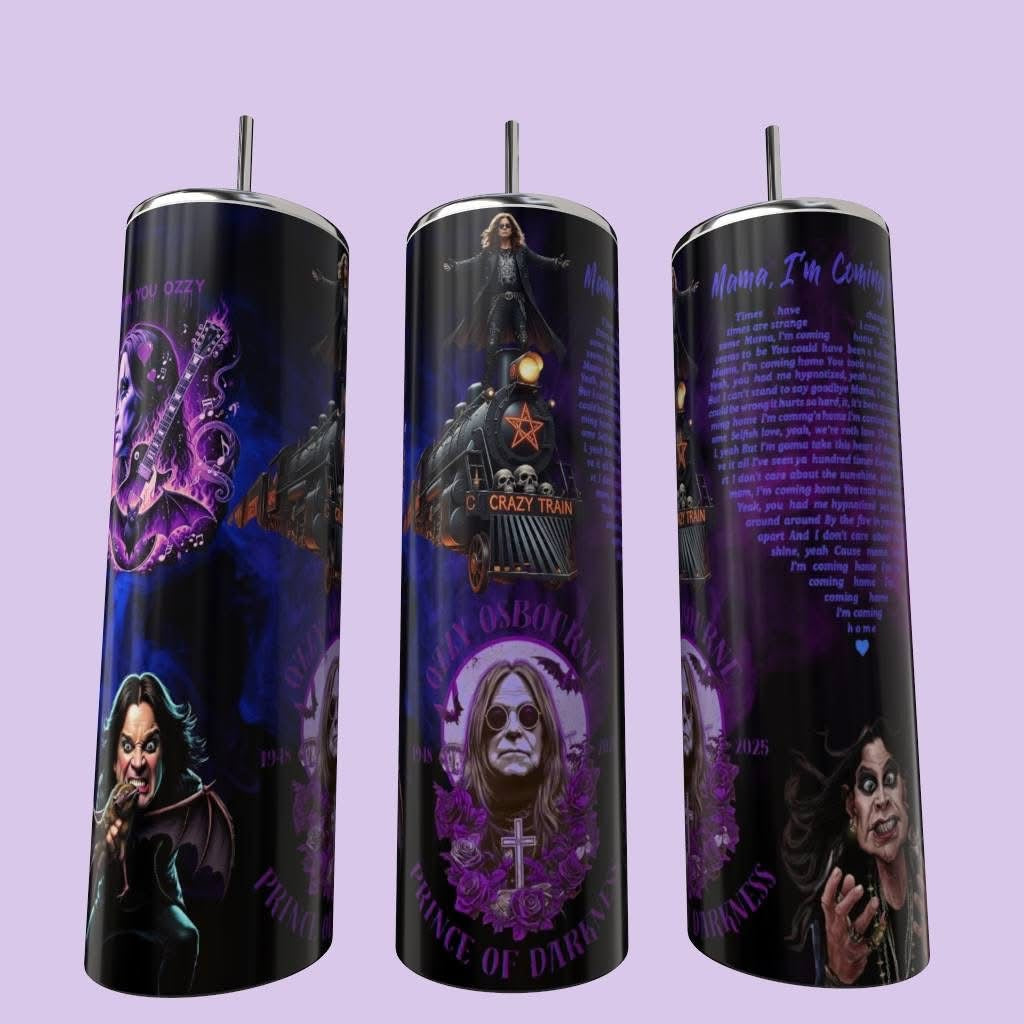 20 Oz Stainless Steel Sublimated Ozzy Tribute Tumblers