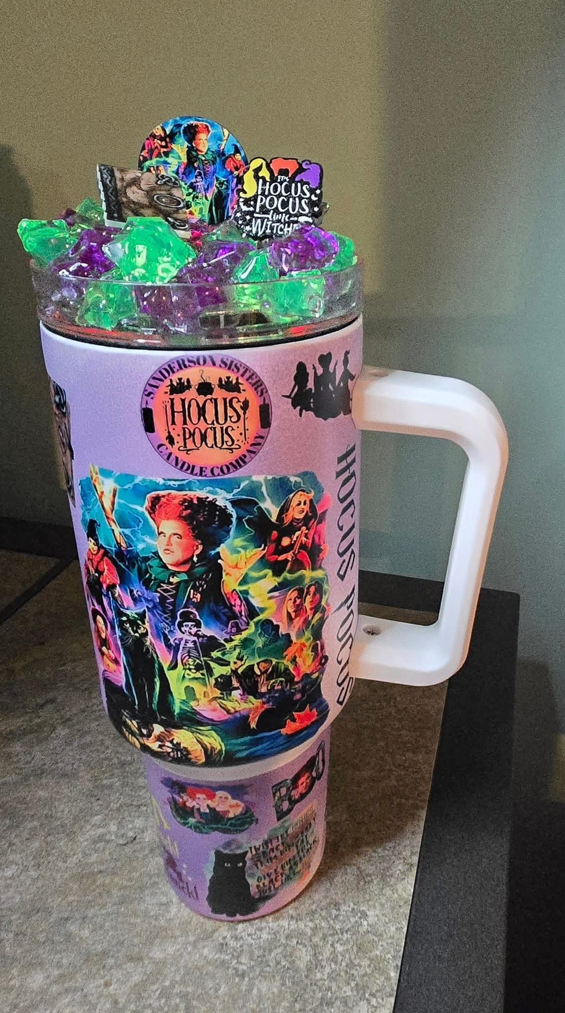 Hocus Witches 40 Oz Sublimated Glow In The Dark Light Up Ice Tumbler