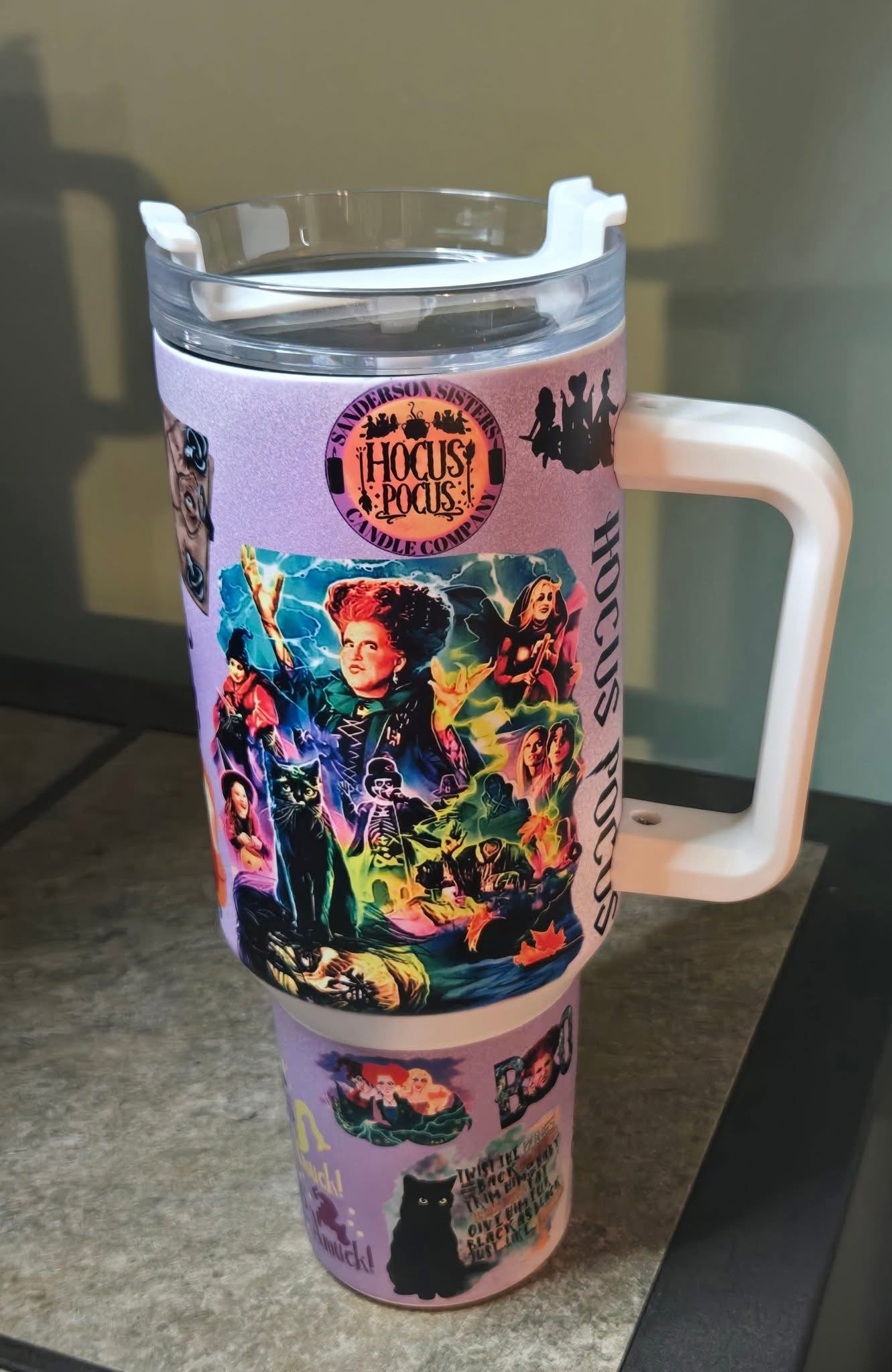 Hocus Witches 40 Oz Sublimated Glow In The Dark Light Up Ice Tumbler
