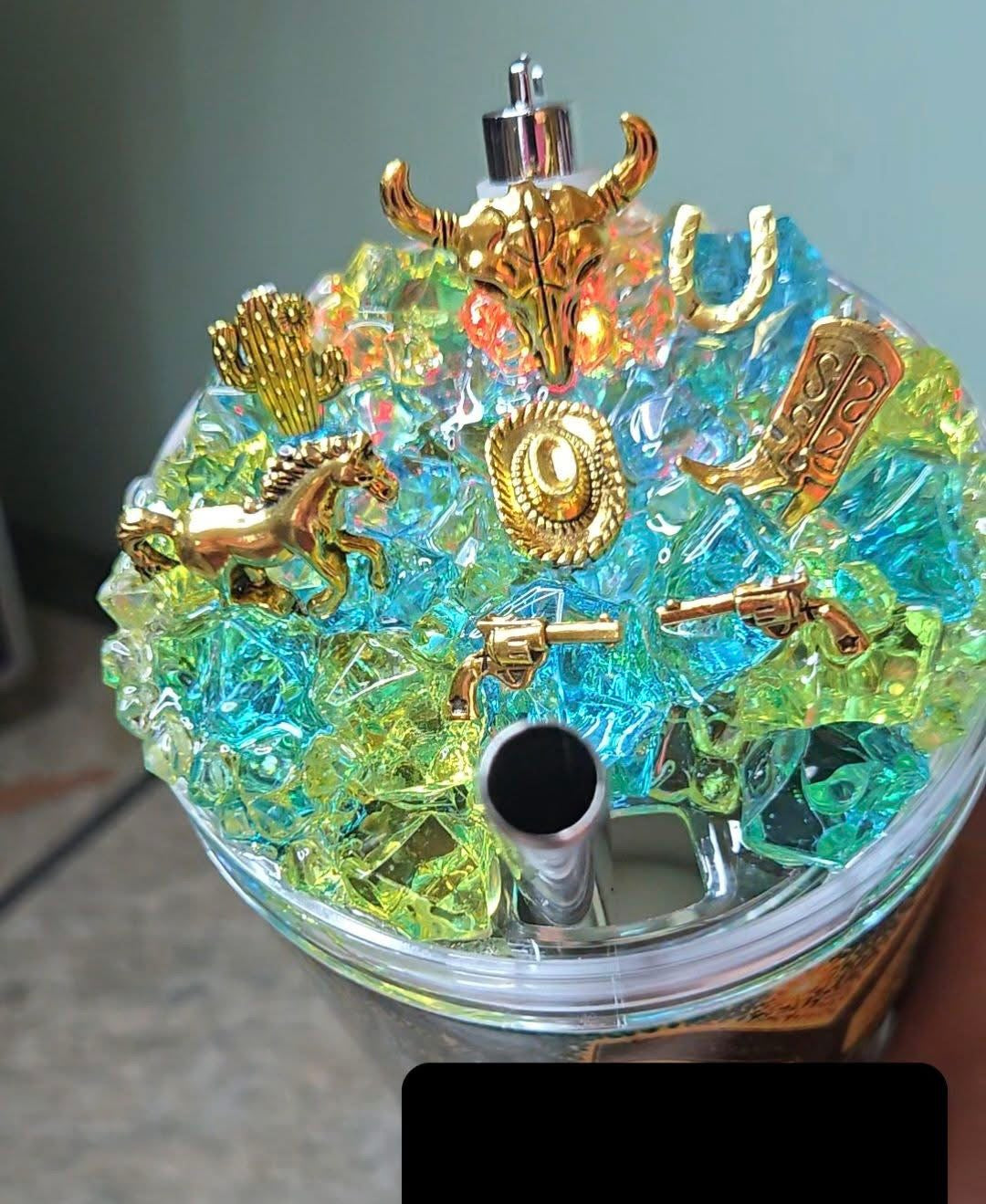40 Oz Stainless Steel Y Stone Themed Light Up Ice Tumbler