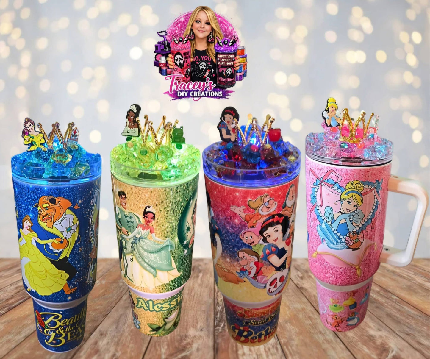 40 Oz Stainless Steel Princess Light Up Ice Tumblers