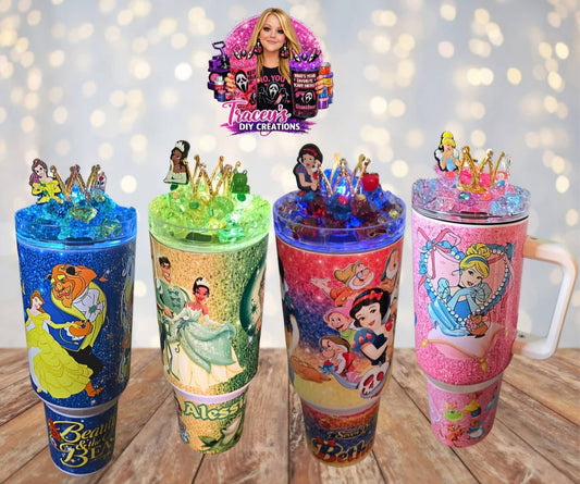 40 Oz Stainless Steel Princess Light Up Ice Tumblers