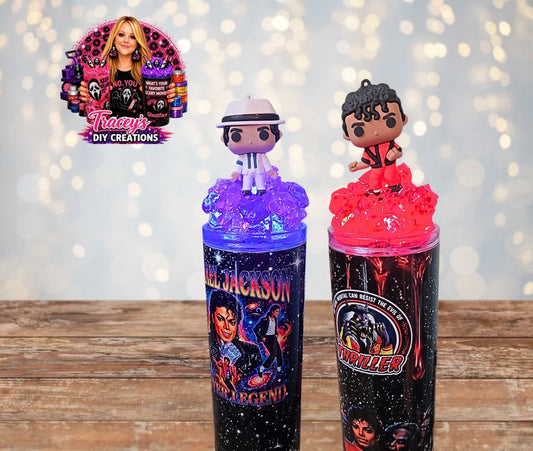 20 Oz Stainless Steel MJ Light Up Ice Tumblers With Removable Magnetic Lid