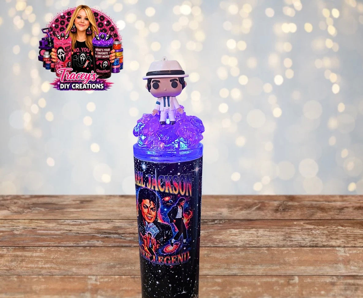 20 Oz Stainless Steel MJ Light Up Ice Tumblers With Removable Magnetic Lid