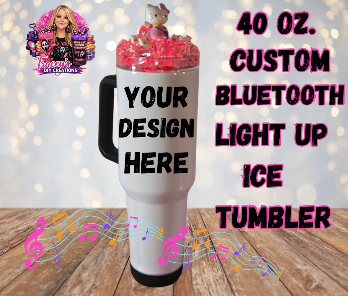 40 Oz Stainless Steel Custom Bluetooth Light Up Ice Tumbler