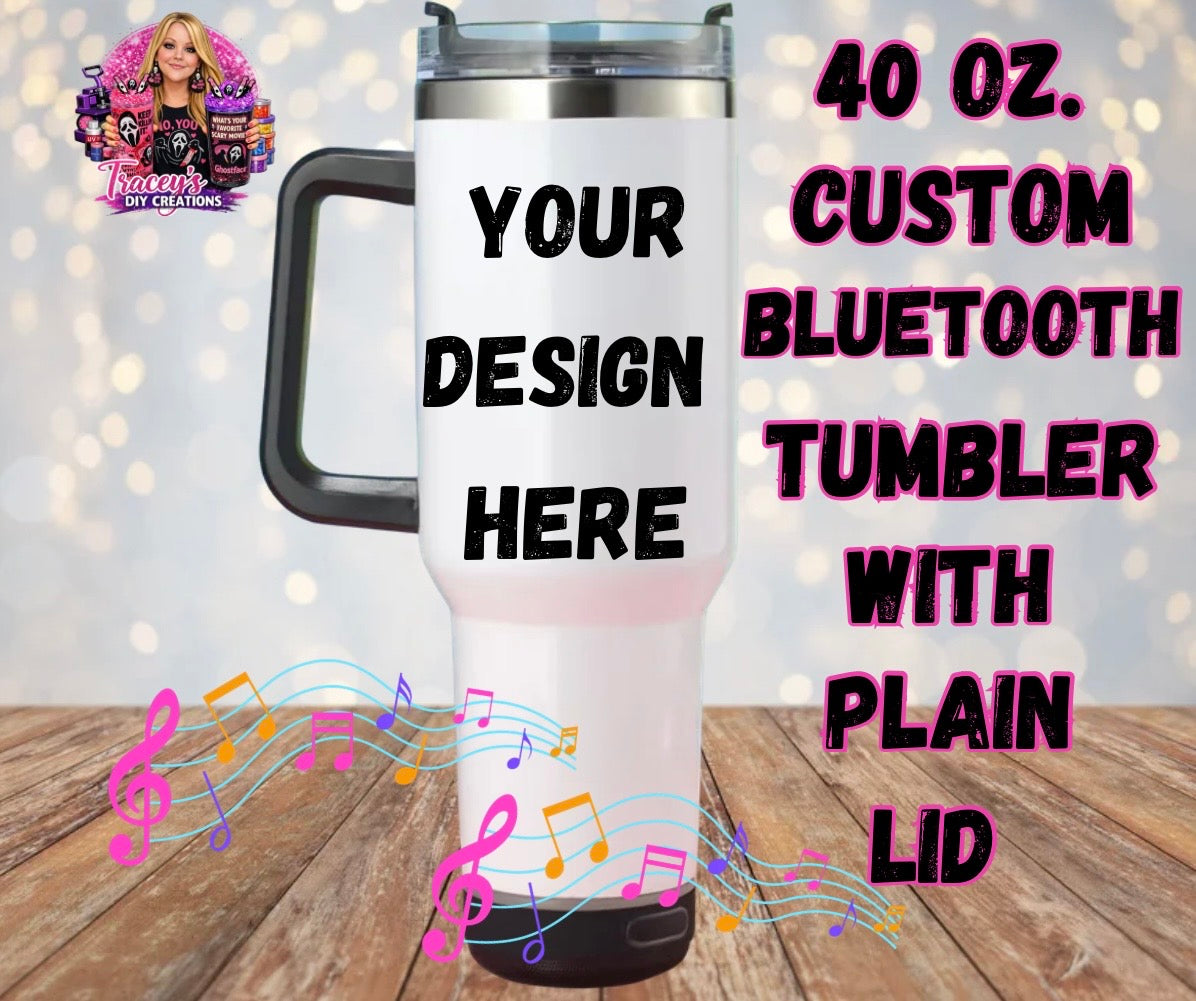 40 Oz Custom Bluetooth Tumbler With Plain Lid