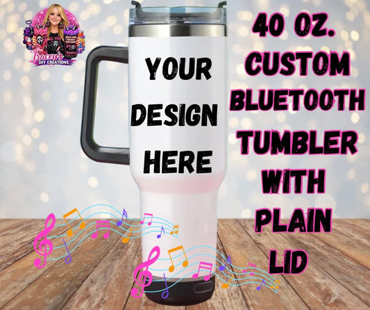 40 Oz Custom Bluetooth Tumbler With Plain Lid