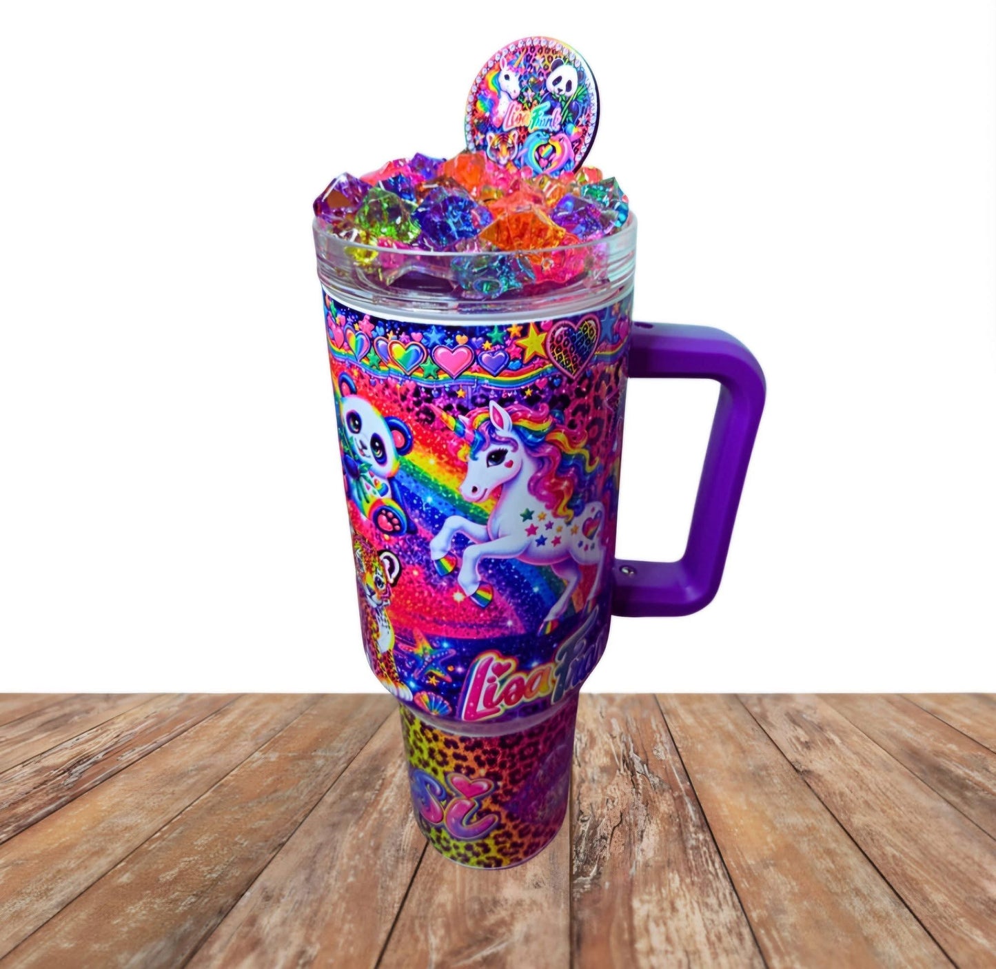 40 Oz Stainless Steel Colorful Rainbow Animal Light Up Ice Tumbler
