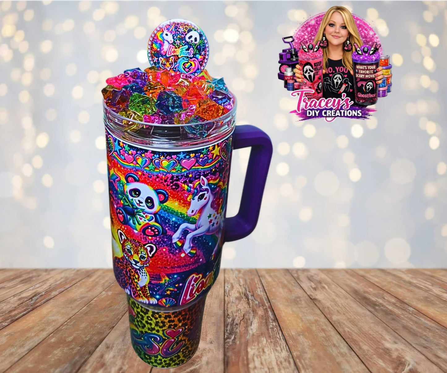 40 Oz Stainless Steel Colorful Rainbow Animal Light Up Ice Tumbler
