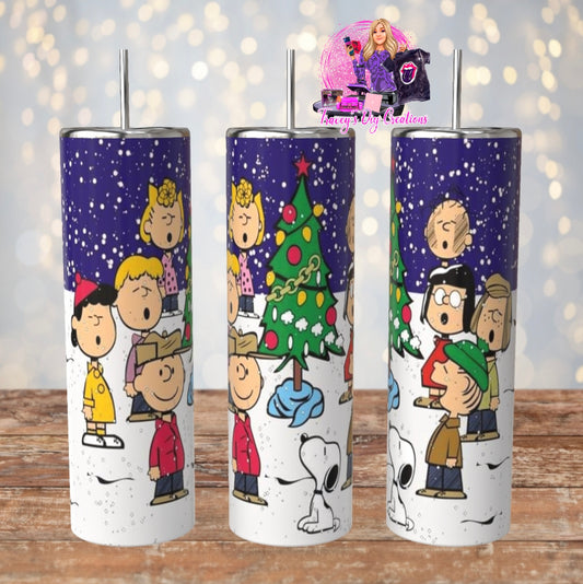 20 Oz Vintage Xmas Cartoon Sublimated Tumbler