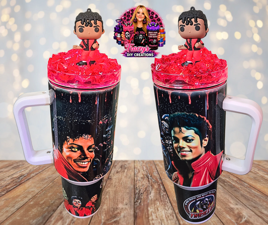 40 Oz Stainless Steel MJ Thriller Inspired Light Up Ice Tumbler