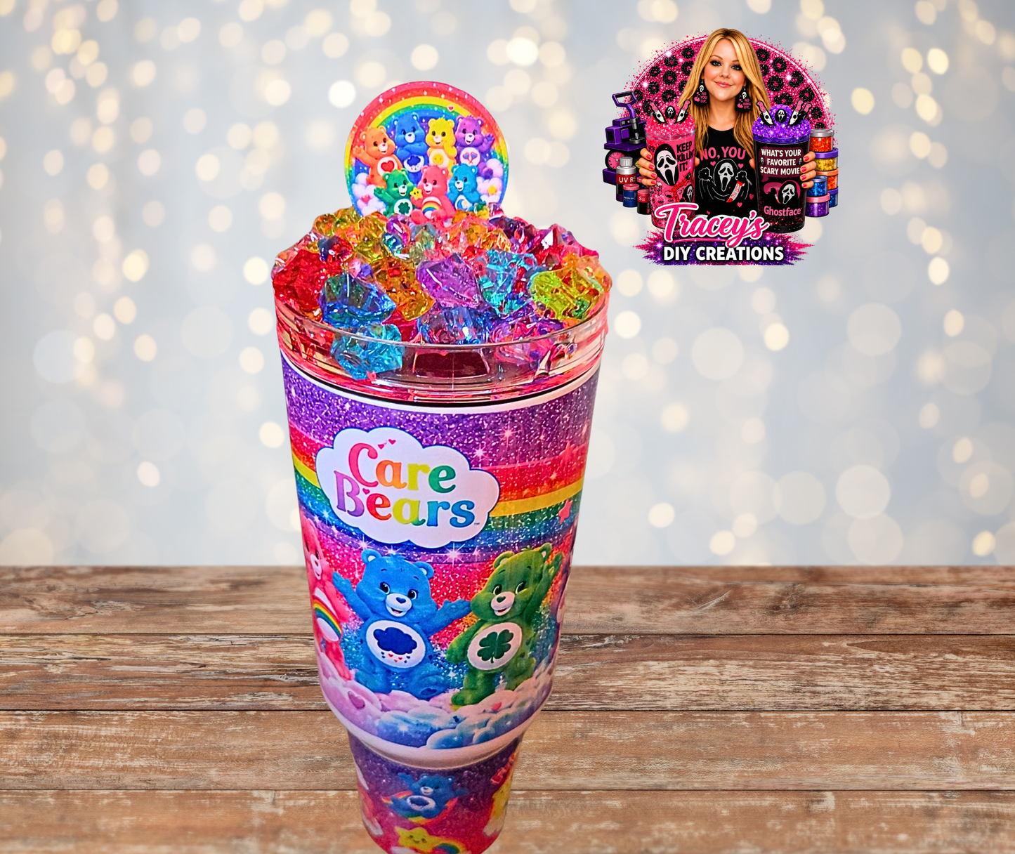 40 Oz Stainless Steel Carebears Light Up Ice Tumbler