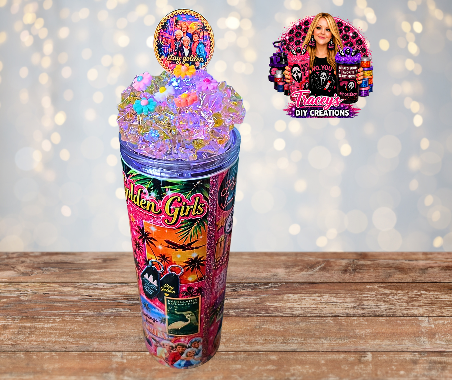 20 Oz Stainless Steel Golden Girls Light Up Removable Magnetic Light Up Ice Tumblers
