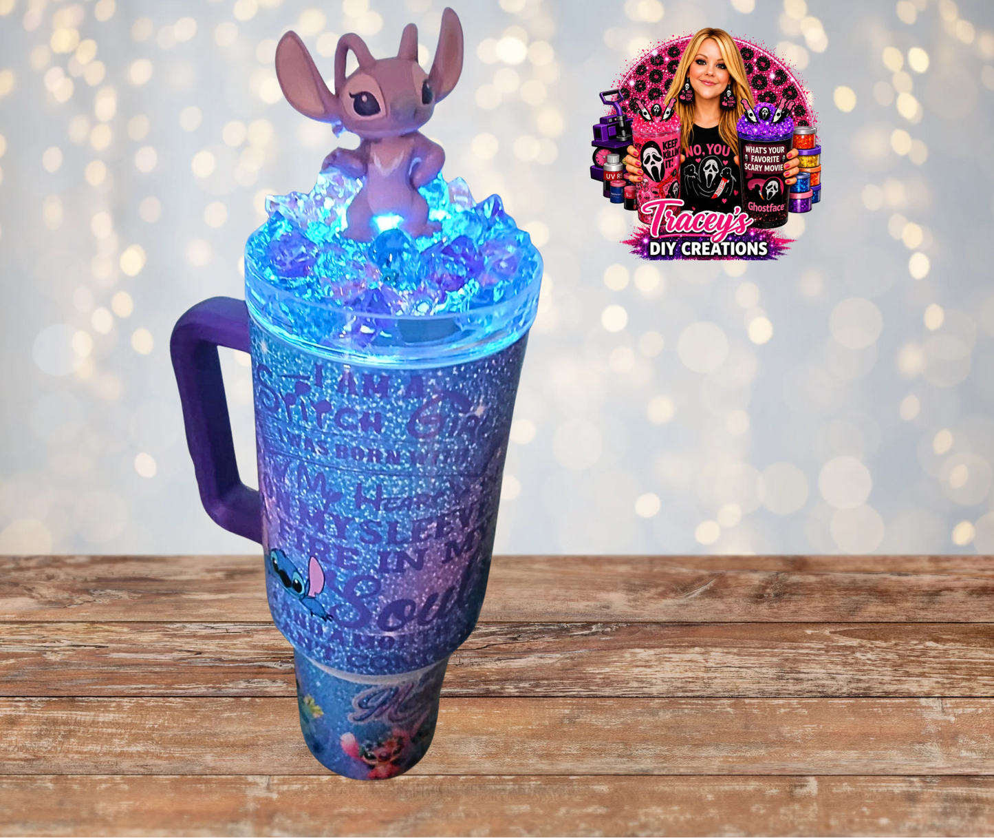 40 Oz Stainless Steel Angel Light Up Tumbler