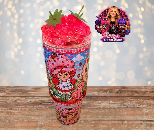 40 Oz Stainless Steel Strawberry Shortcake Funny Sarcastic Light Up Ice Tumbler