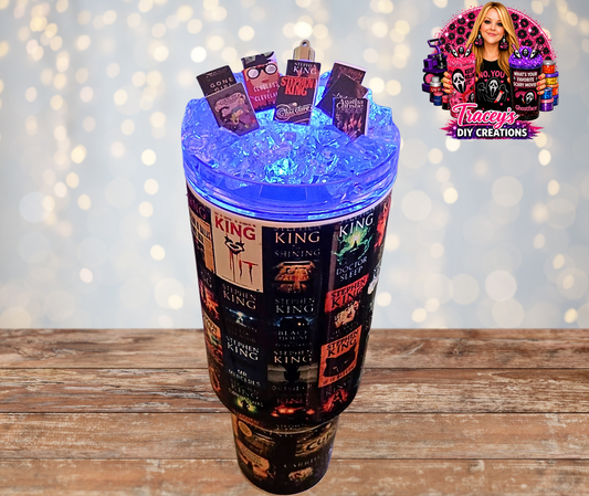 40 Oz Stainless Steel SK Book Lover Light Up Ice Tumbler
