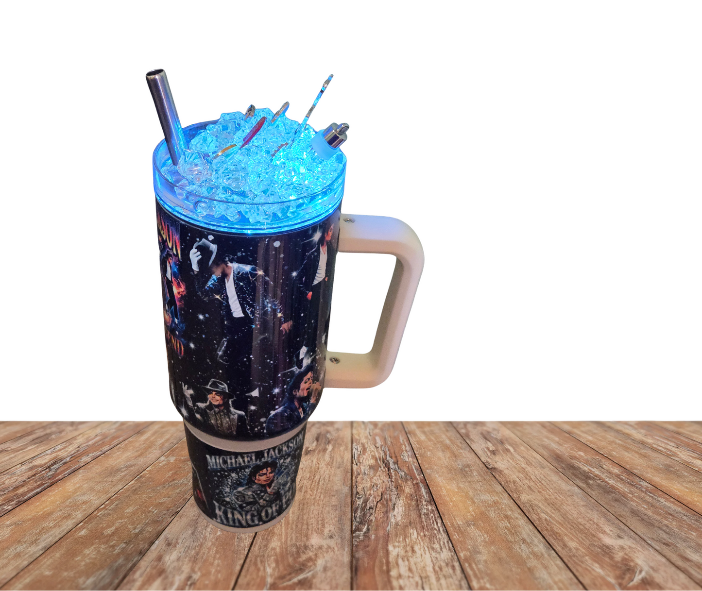 40 Oz Stainless Steel King Of Pop Michael Light Up Ice Tumbler