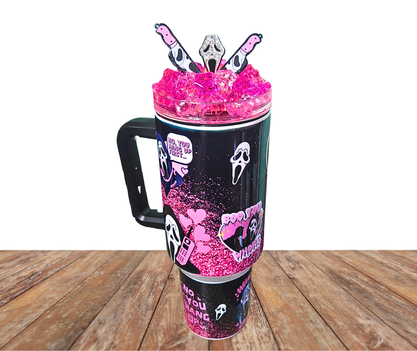40 Oz Stainless Steel Ghostface Light Up Ice Tumbler