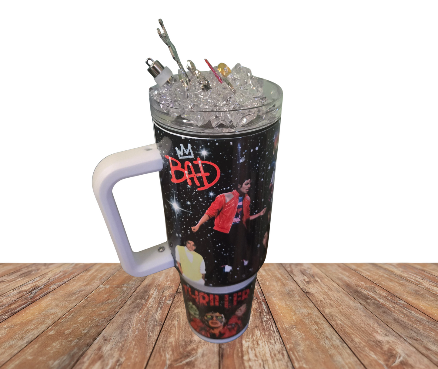 40 Oz Stainless Steel King Of Pop Michael Light Up Ice Tumbler