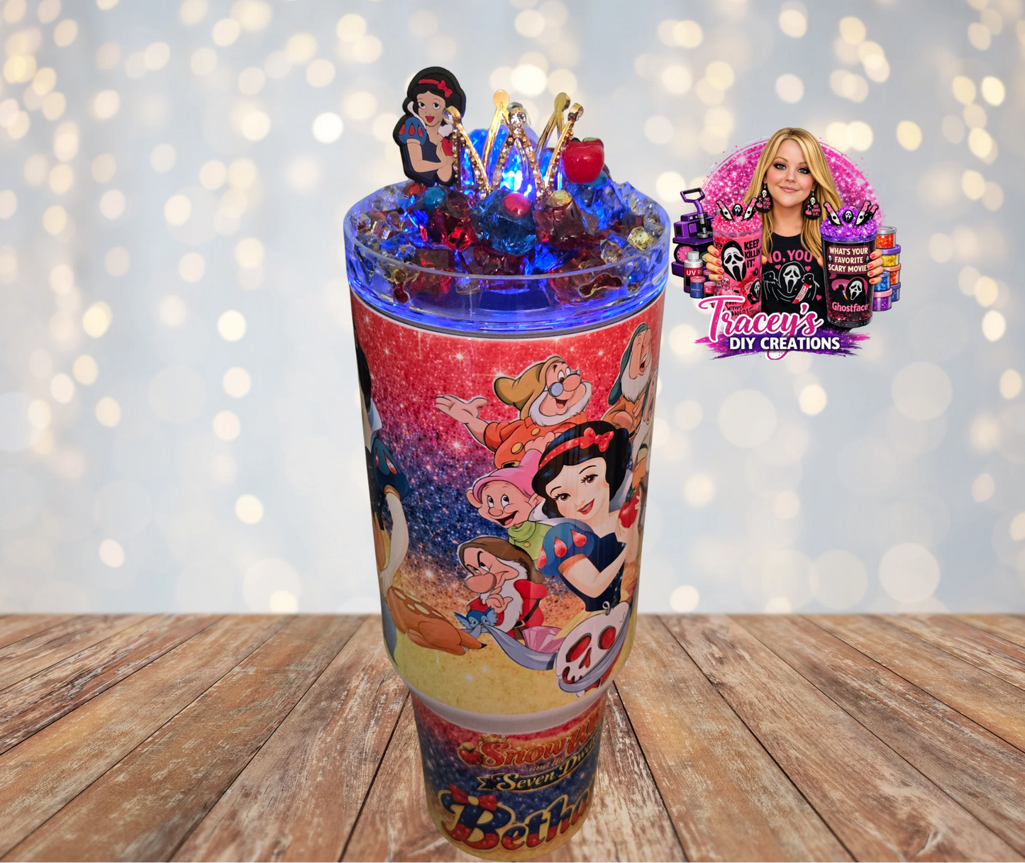 40 Oz Stainless Steel Snowy White Light Up Ice Tumbler