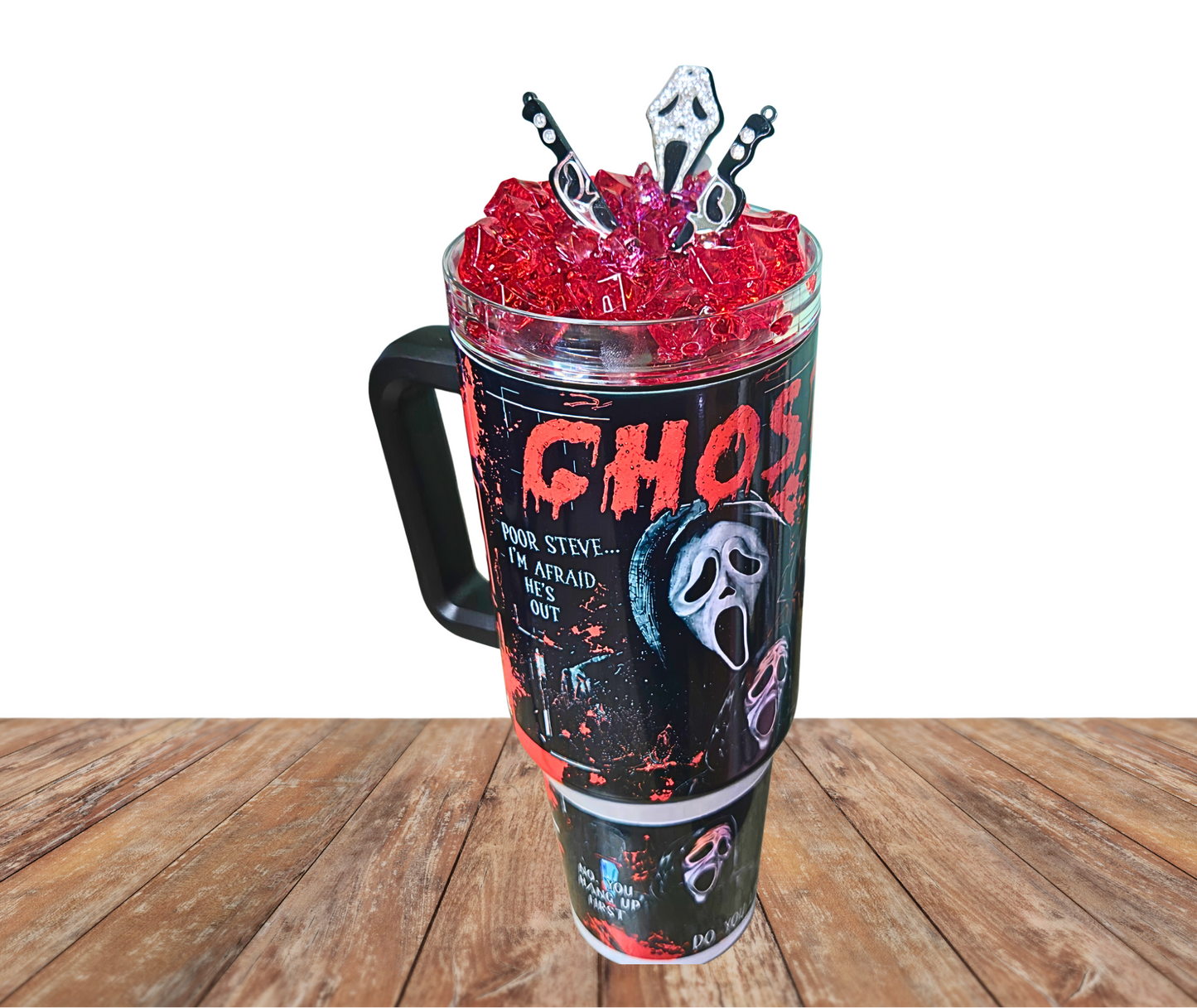 40 Oz Stainless Steel Ghostface Light Up Ice Tumbler