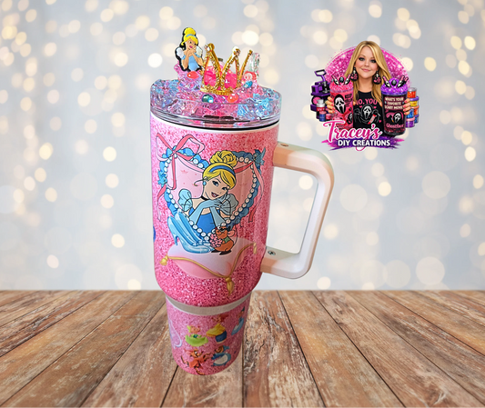 40 Oz Stainless Steel Cinderela Light Up Ice Tumbler