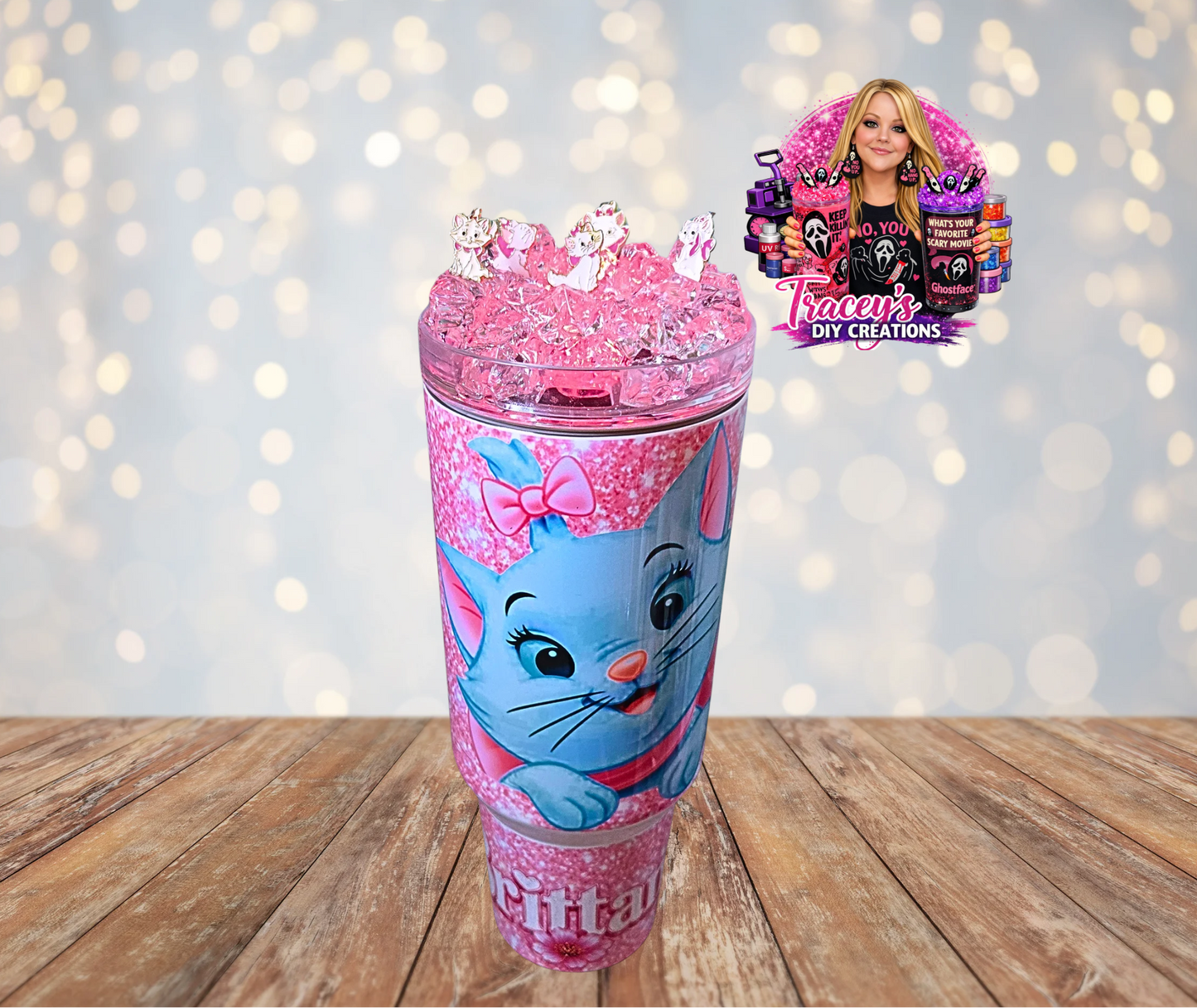 40 Oz Stainless Steel Marie Aristocats Light Up Ice Tumbler
