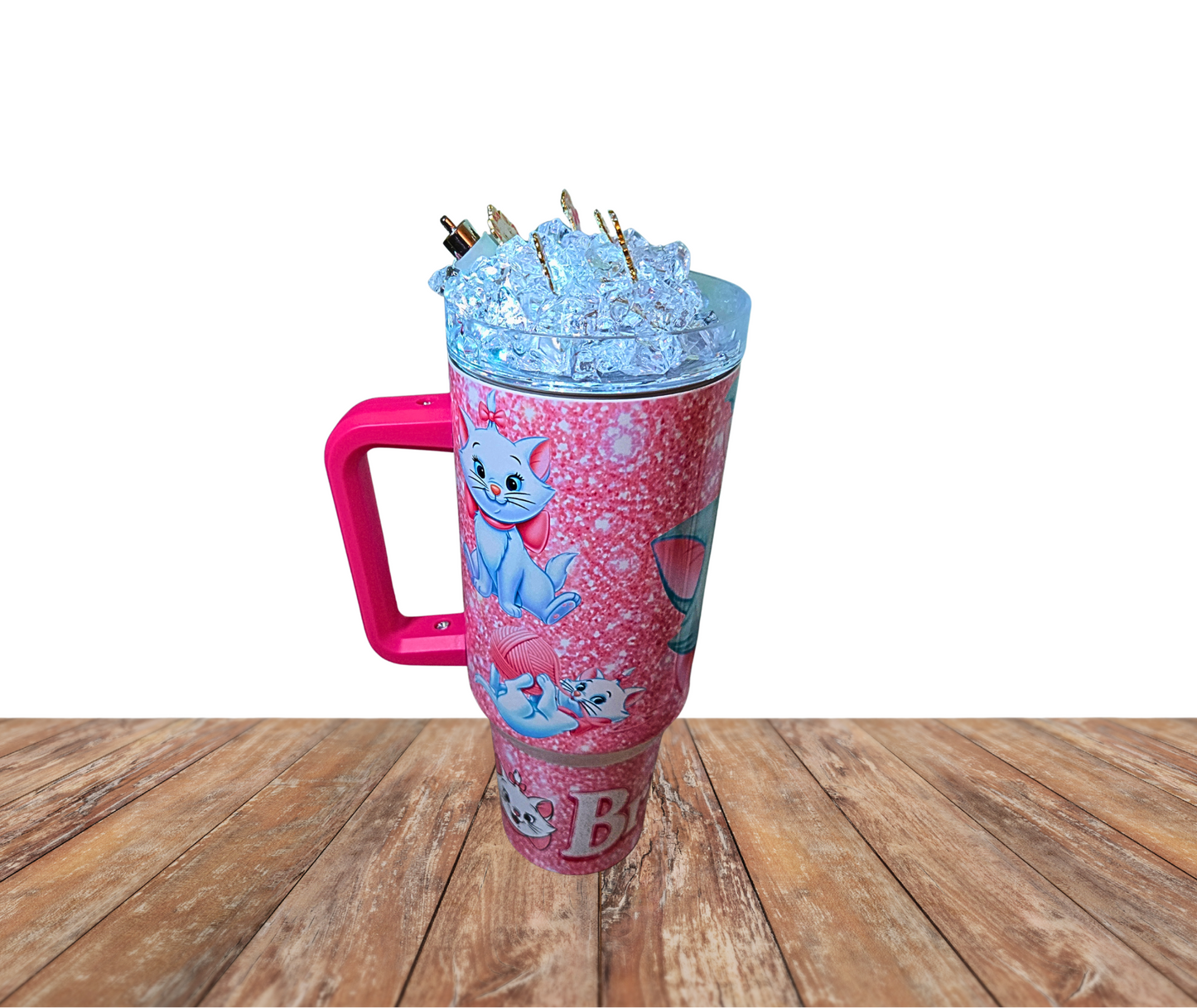 40 Oz Stainless Steel Marie Aristocats Light Up Ice Tumbler