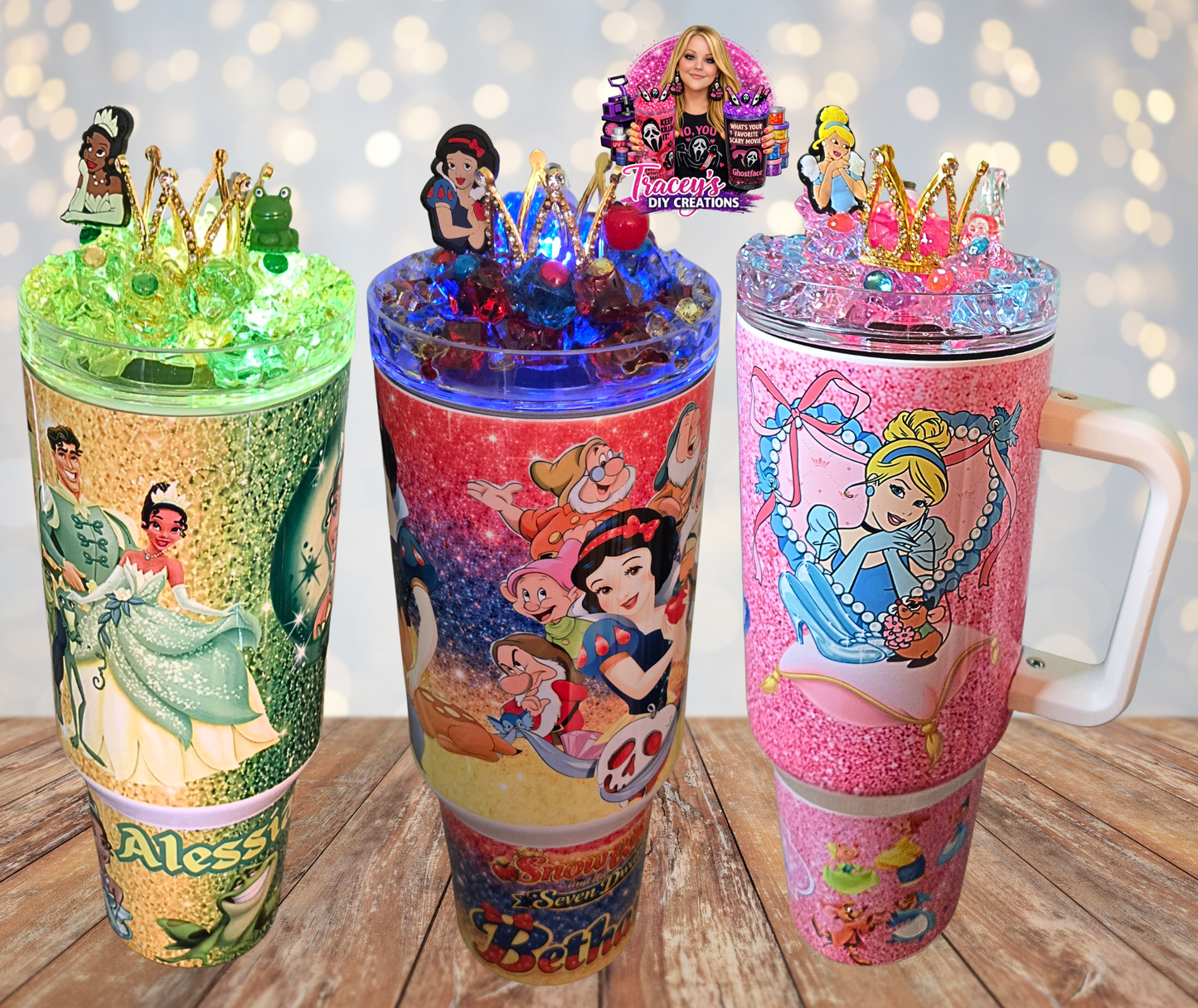 40 oz Stainless Steel Princesses Light Up Ice Tumblers
