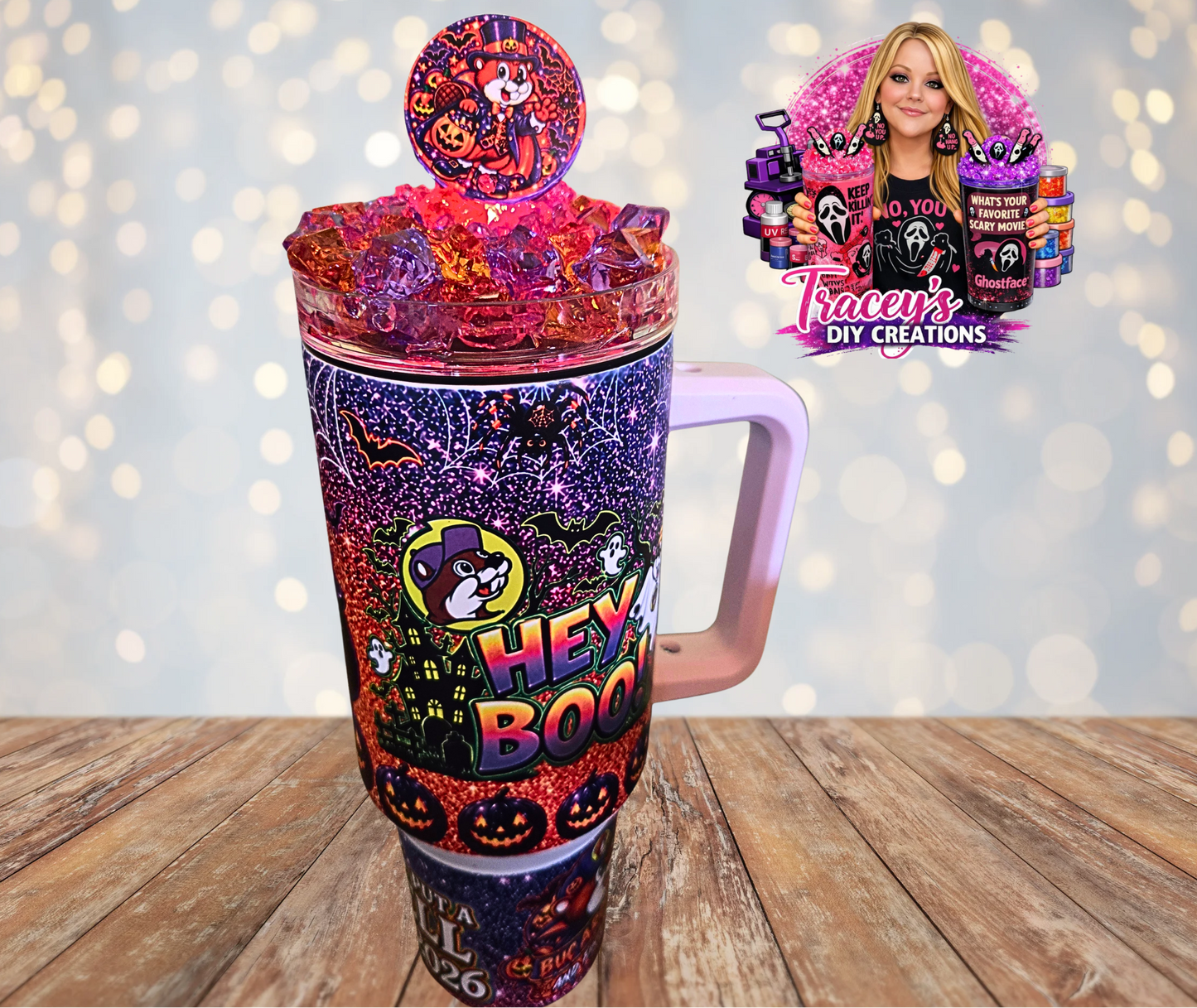 40 Oz Stainless Steel Glow In The Dark Halloween Bucee Light Up Ice Tumbler