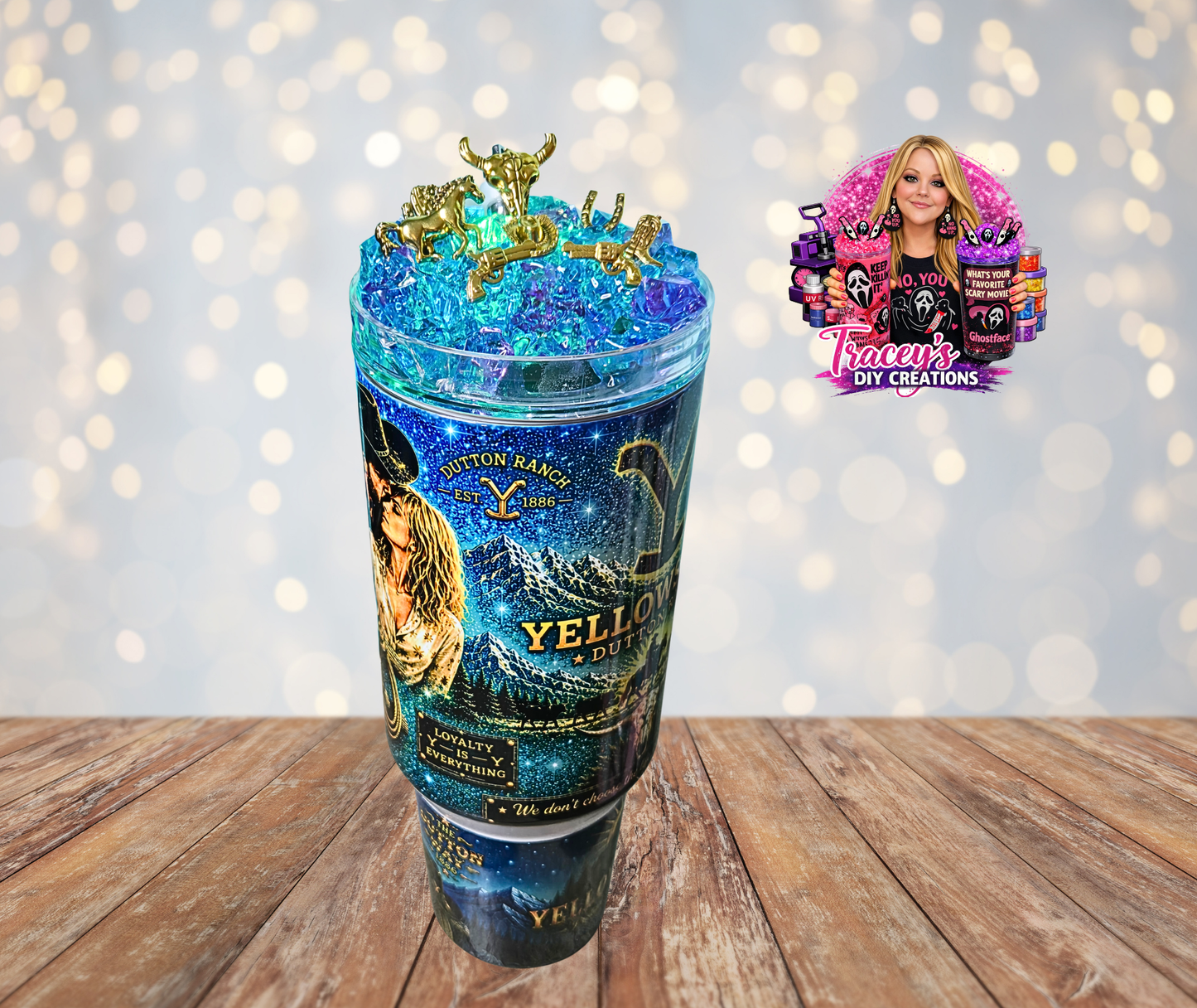 40 Oz Stainless Steel Y Stone Themed Light Up Ice Tumbler