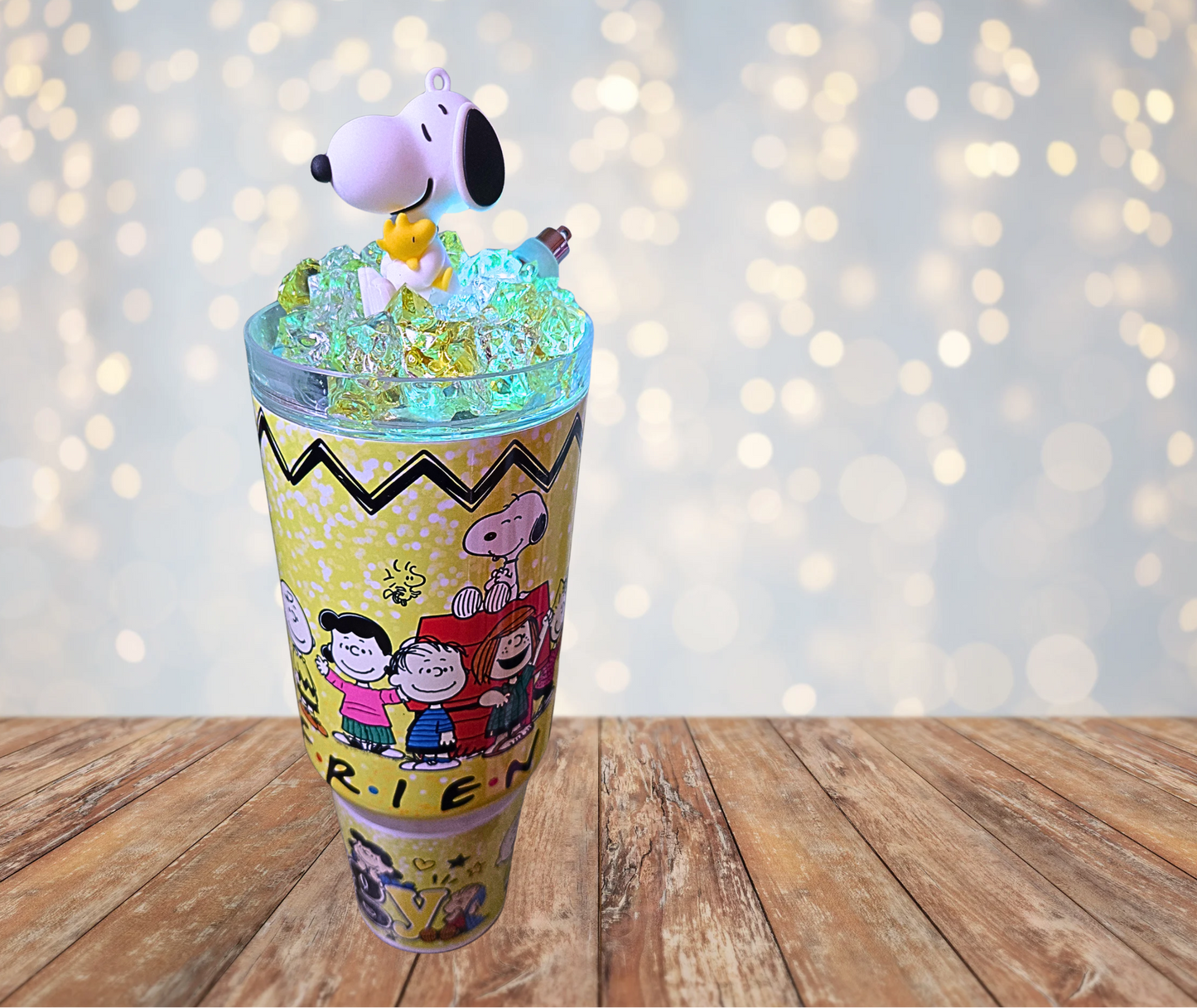 40 Oz Stainless Steel Penuts Vintage Cartoon Light Up Ice Tumbler