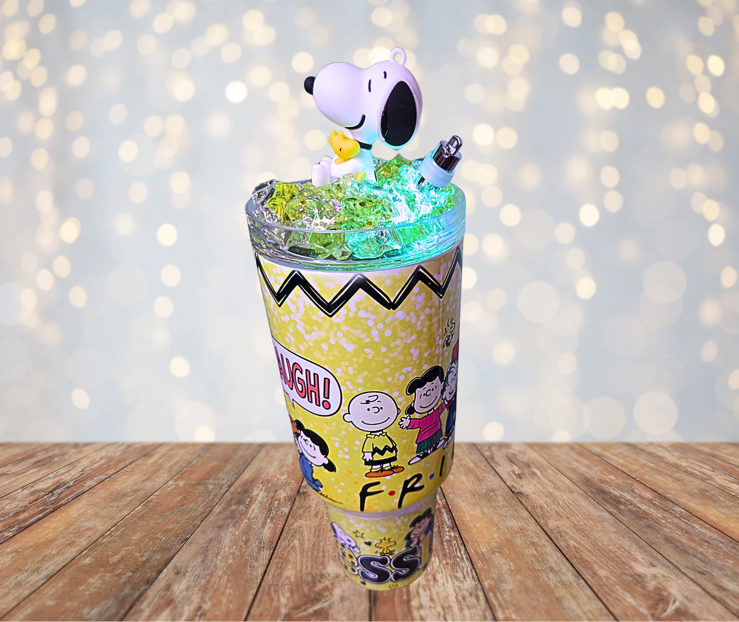 40 Oz Stainless Steel Penuts Vintage Cartoon Light Up Ice Tumbler