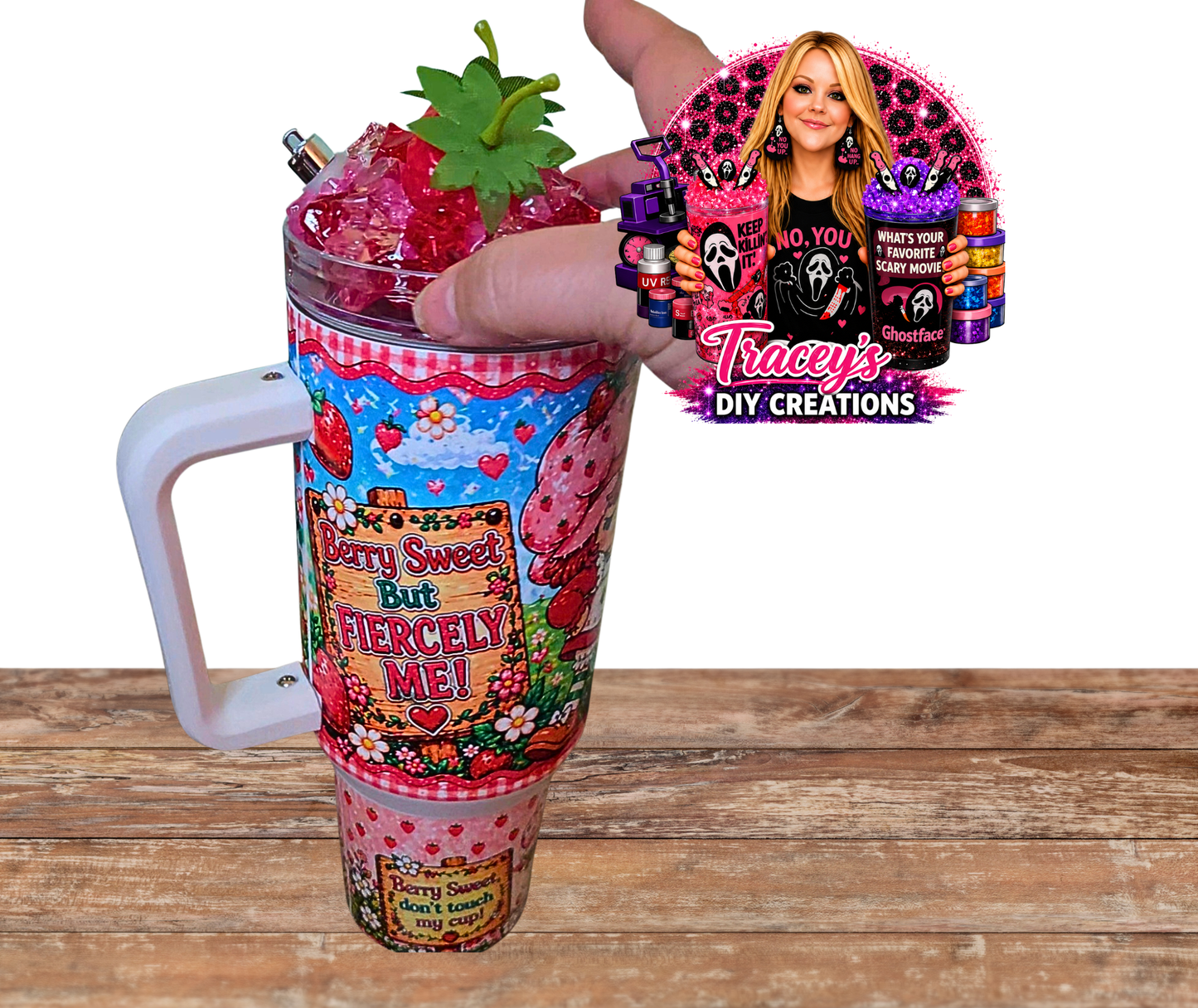 40 Oz Stainless Steel Strawberry Shortcake Funny Sarcastic Light Up Ice Tumbler