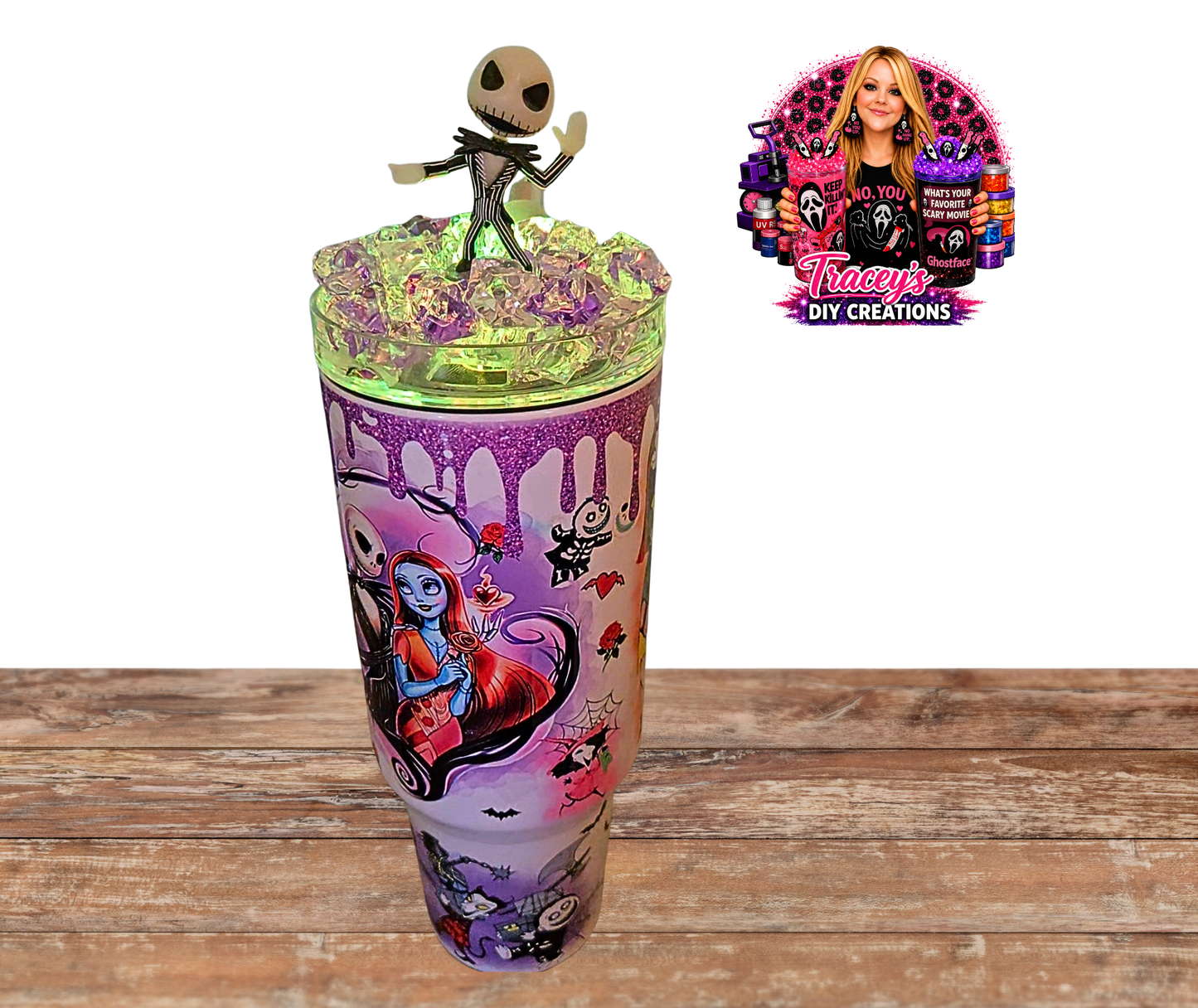 40 Oz Stainless Steel Jack Skellington Light Up Ice Tumbler