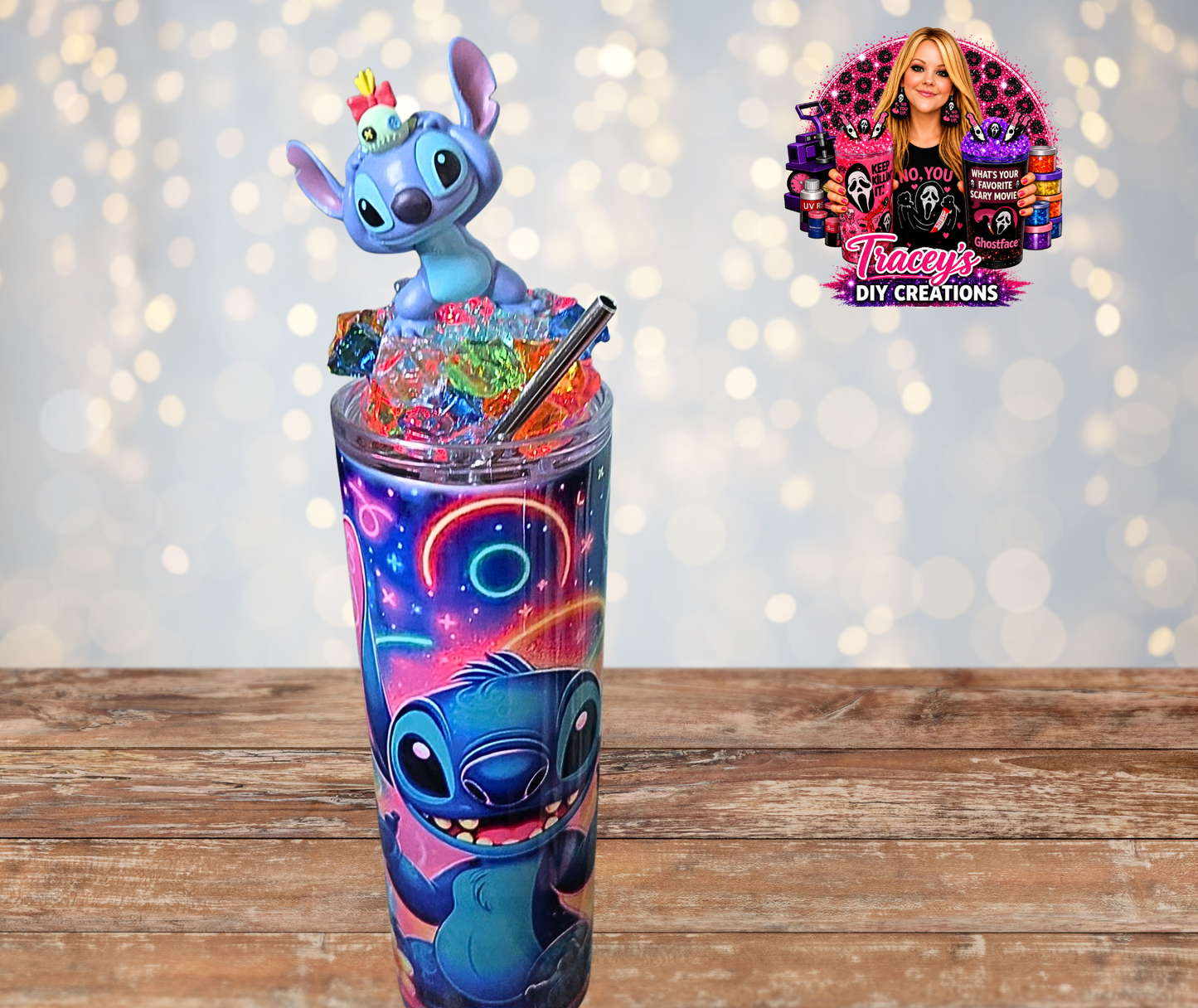 20 Oz Stainless Steel Neon Blue Alien Light Up Removable Magnetic Light Up Ice Tumbler