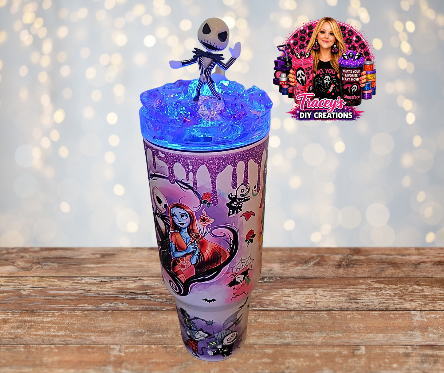 40 Oz Stainless Steel Jack Skellington Light Up Ice Tumbler