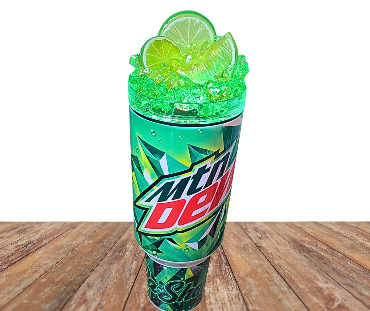 40 Oz Stainless Steel Green Mountain Dew Light Up Ice Tumbler